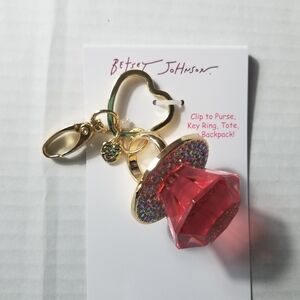 NWT BETSEY JOHNSON PINK BLING RING POP HANDBAG CHARM